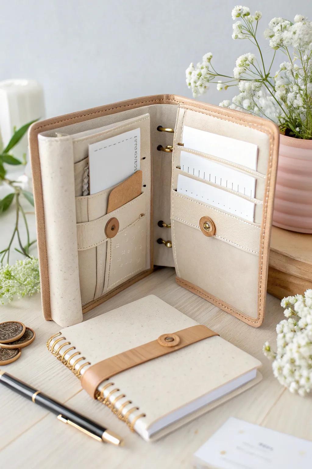 Elevate your organization with a touch of Scandinavian elegance and Boho charm. Discover the art of dynamic binder design with handcrafted pockets and flaps.