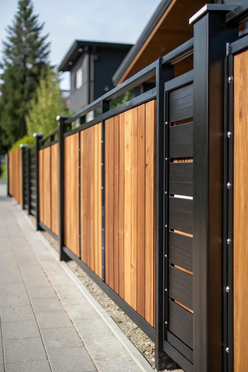 Enhance your outdoor area with the contemporary fascination of cedar and alloy.