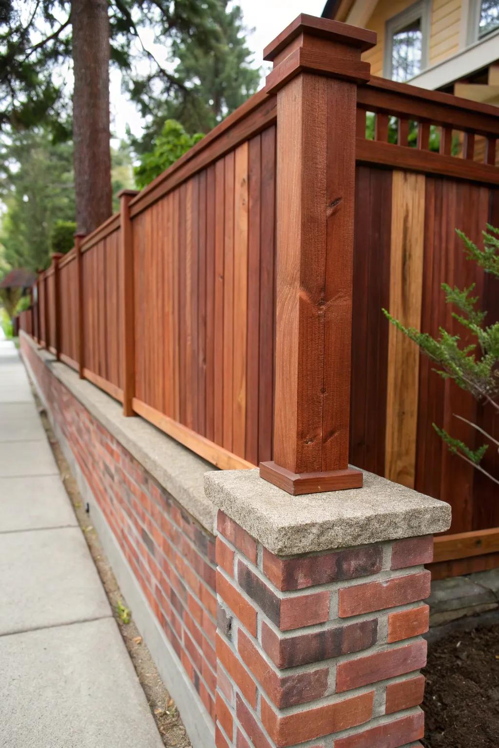 Elevate your outdoor area with the ageless elegance of a cedar boundary and stone base.