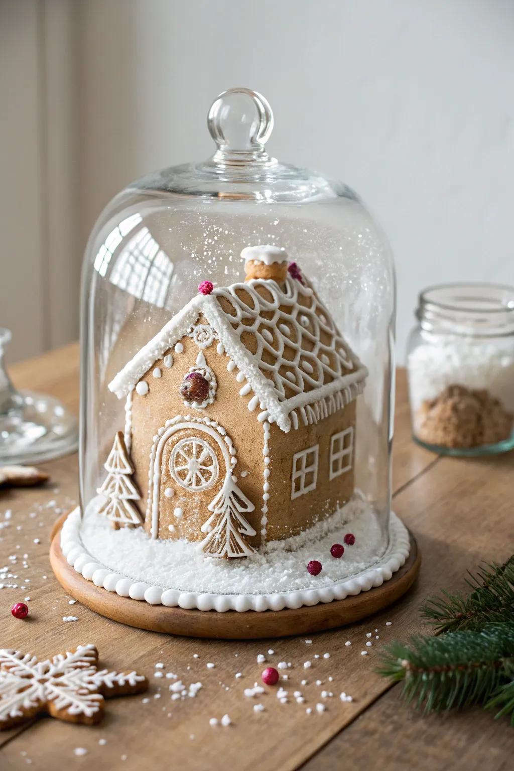 Seize the enchantment of winter with this bewitching Sugarbread Snow Sphere, a charming focal piece that infuses cozy elegance into your holiday ornamentation.