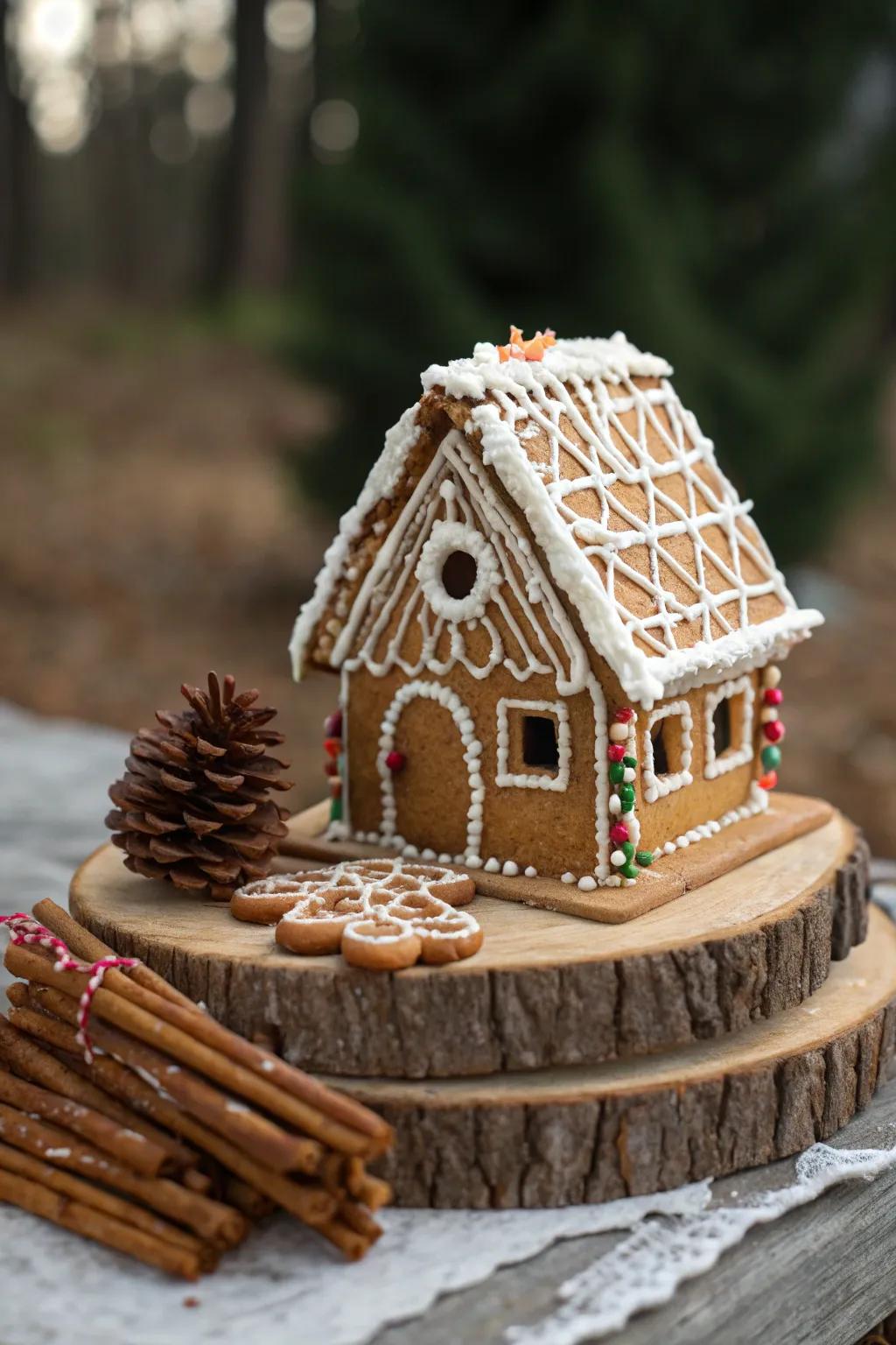 Elevate your holiday ornamentation with this enchanting sugarbread tree abode, where simplicity encounters adventure!