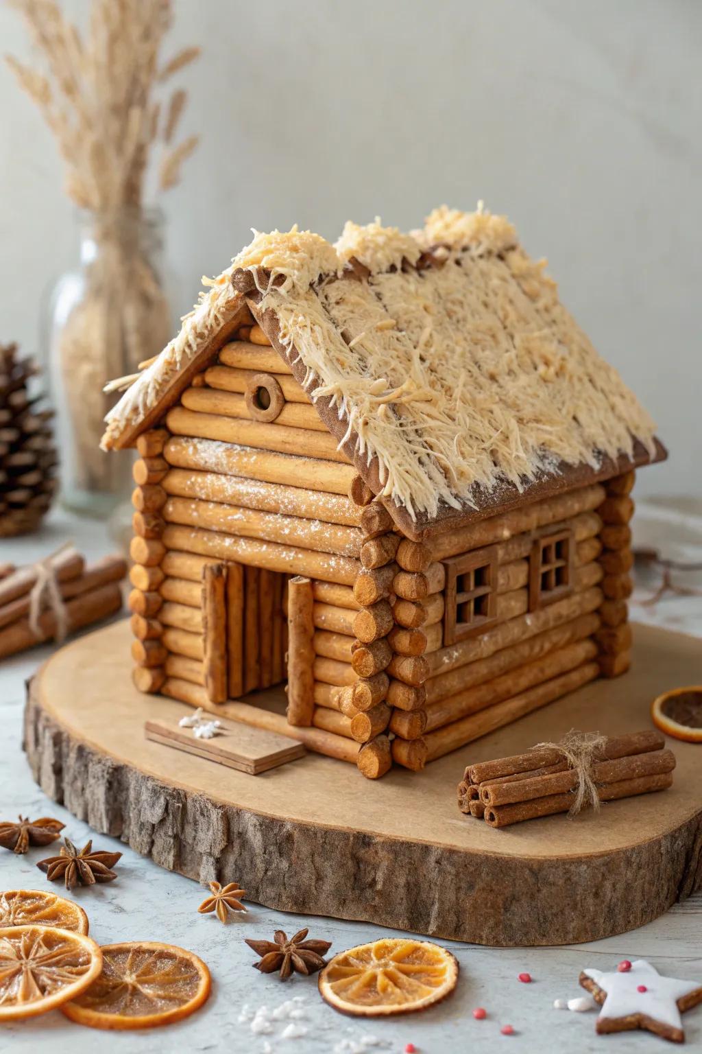 Embrace the delightful allure of a down-to-earth sugarbread cottage, where artistry encounters wintry warmth.