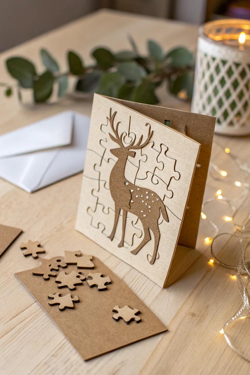 Delight your loved ones with charming Christmas jigsaw cards that combine fun and creativity.