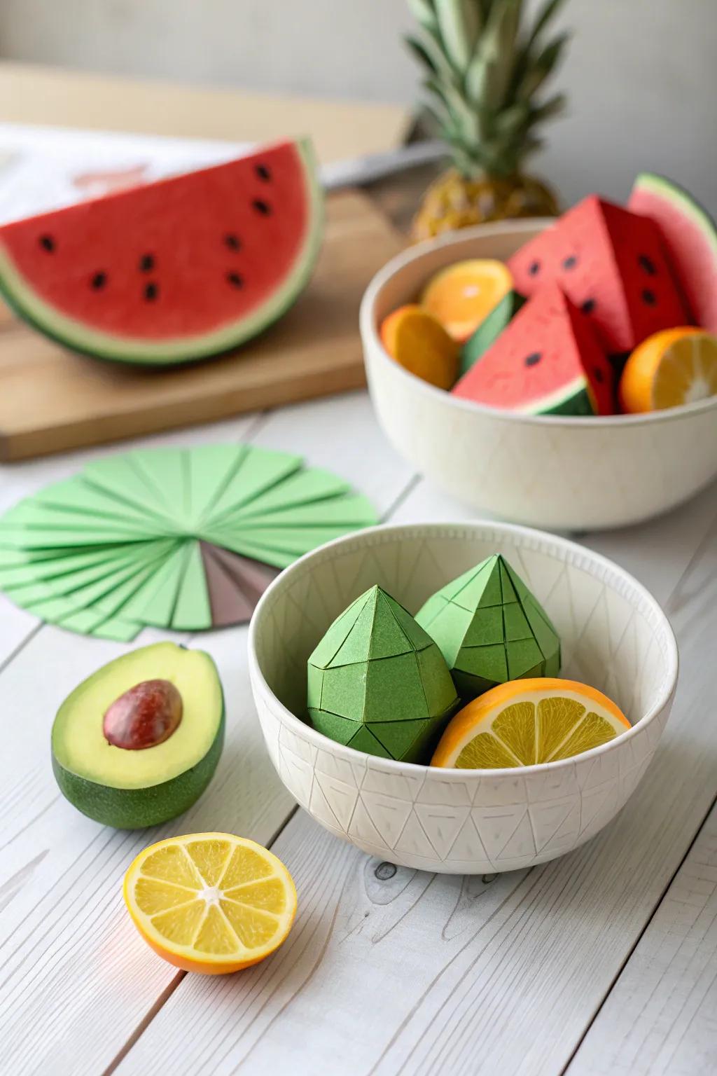 Bring a hint of vibrant allure to your decor with these captivating fruit paper figures!