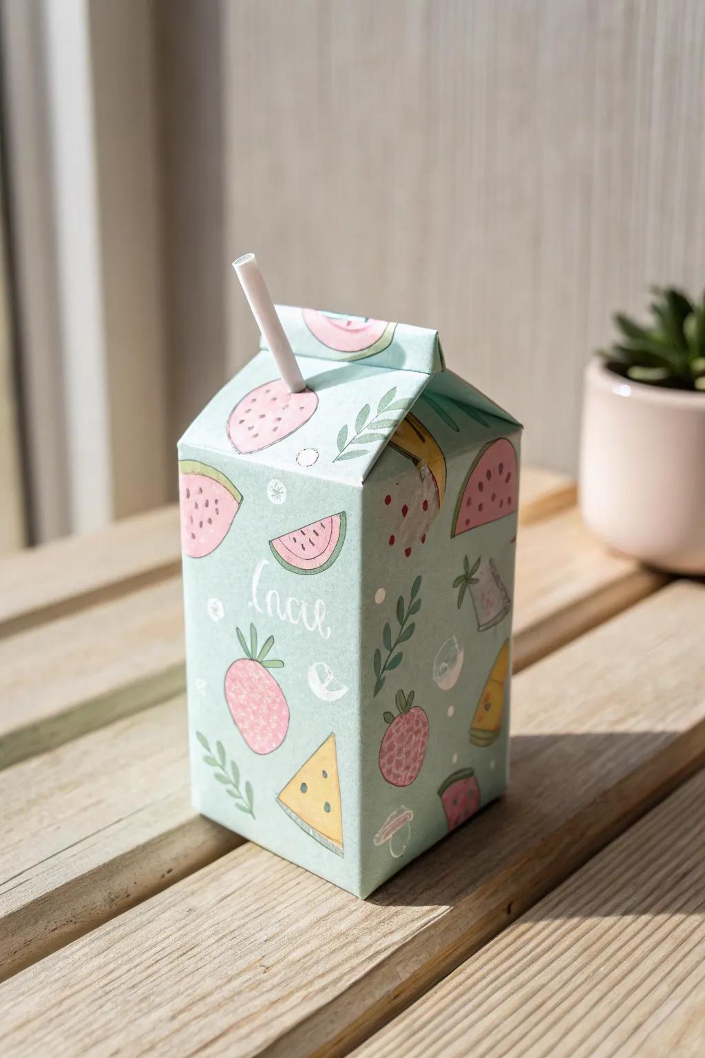 Add a sprinkle of caprice to your area with this charming drink box figure!