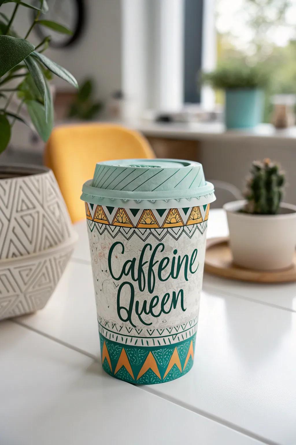 Sip in flair with our charming 'Caffeine Queen' figure - a sprinkle of whimsy for your minimalist space!