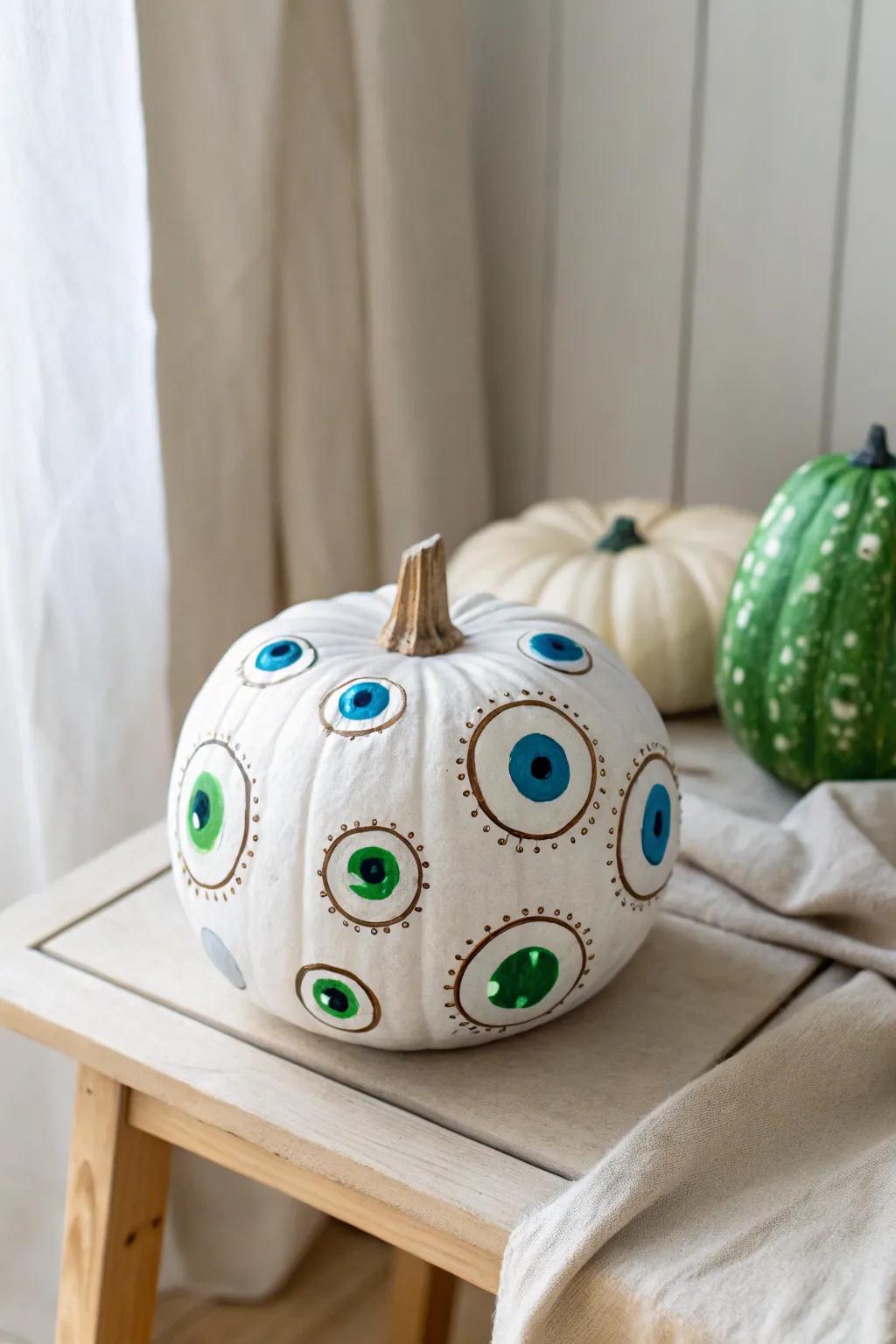 Gaze into the bone-chilling allure of these authentic-looking pumpkin eyes.