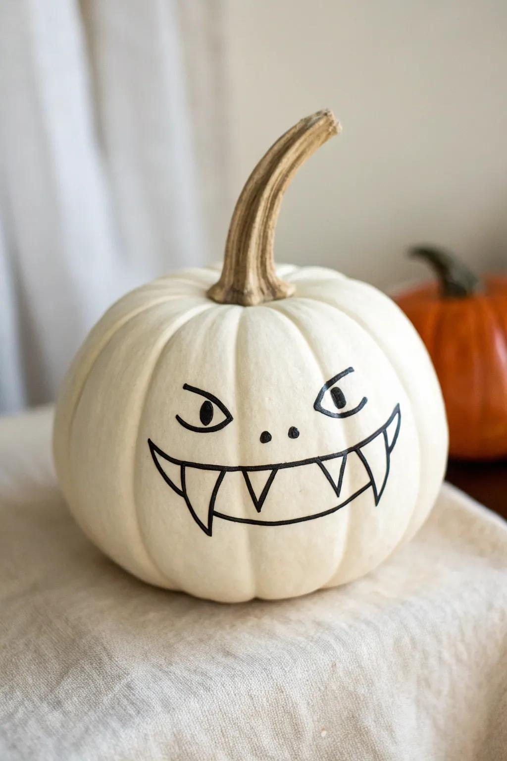 Welcome the spooky season through Scandinavian sophistication-a pumpkin with a bite!