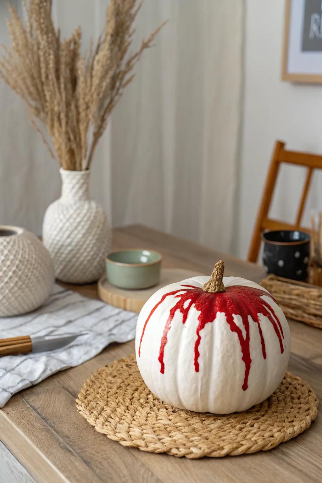 Change your pumpkin into a spooky work of art using this straightforward yet striking blood trail pattern.