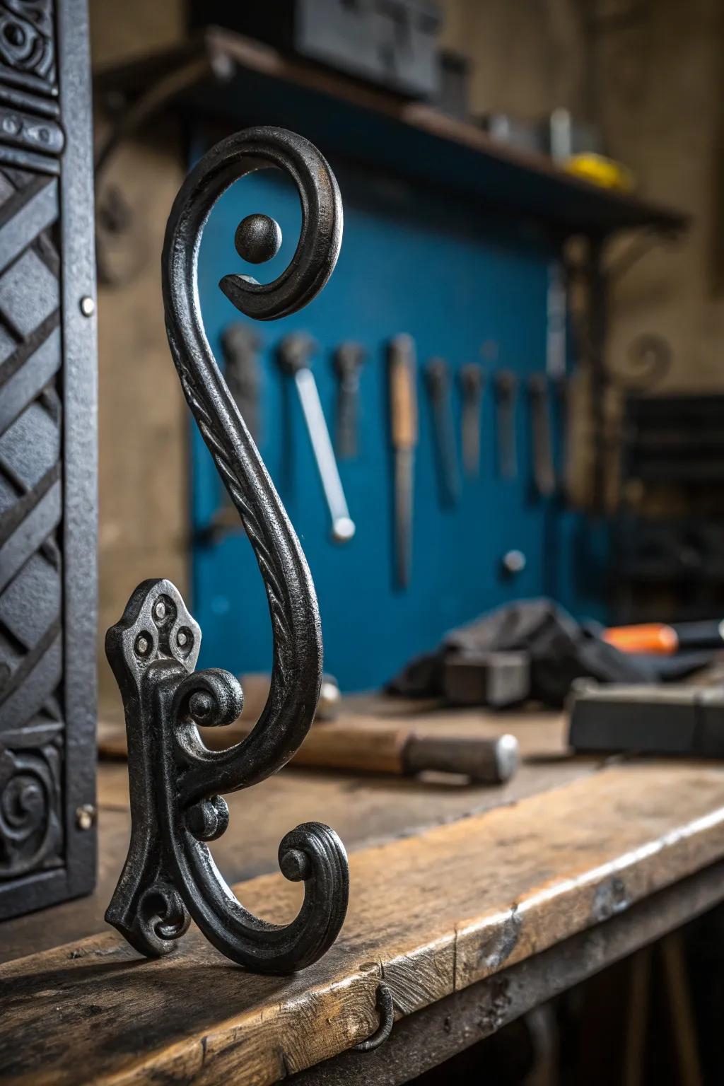 Add functional artistry to your home with handcrafted metal wall hooks.