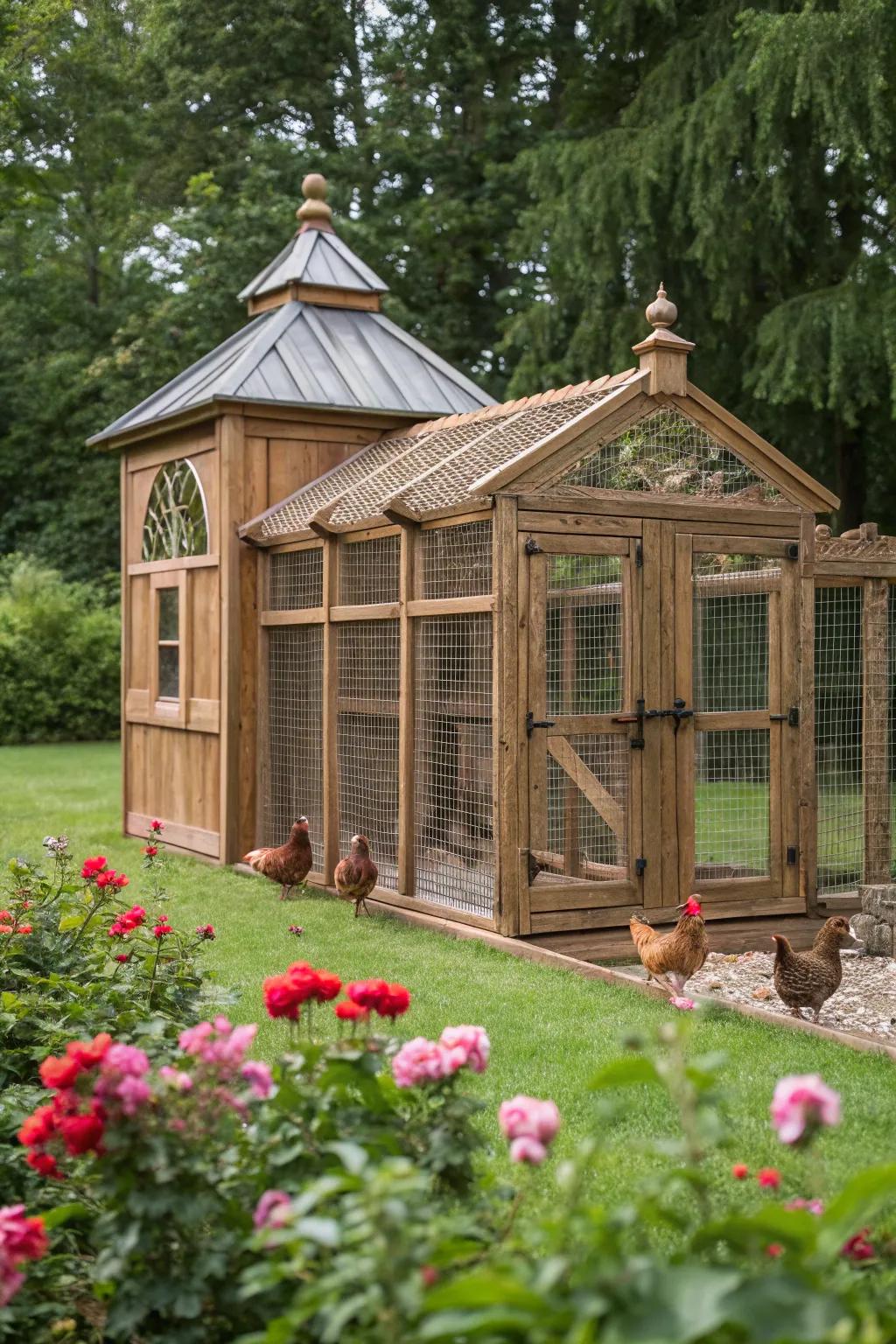 Elegance in Craftsmanship: A Spacious Retreat for Happy Chickens