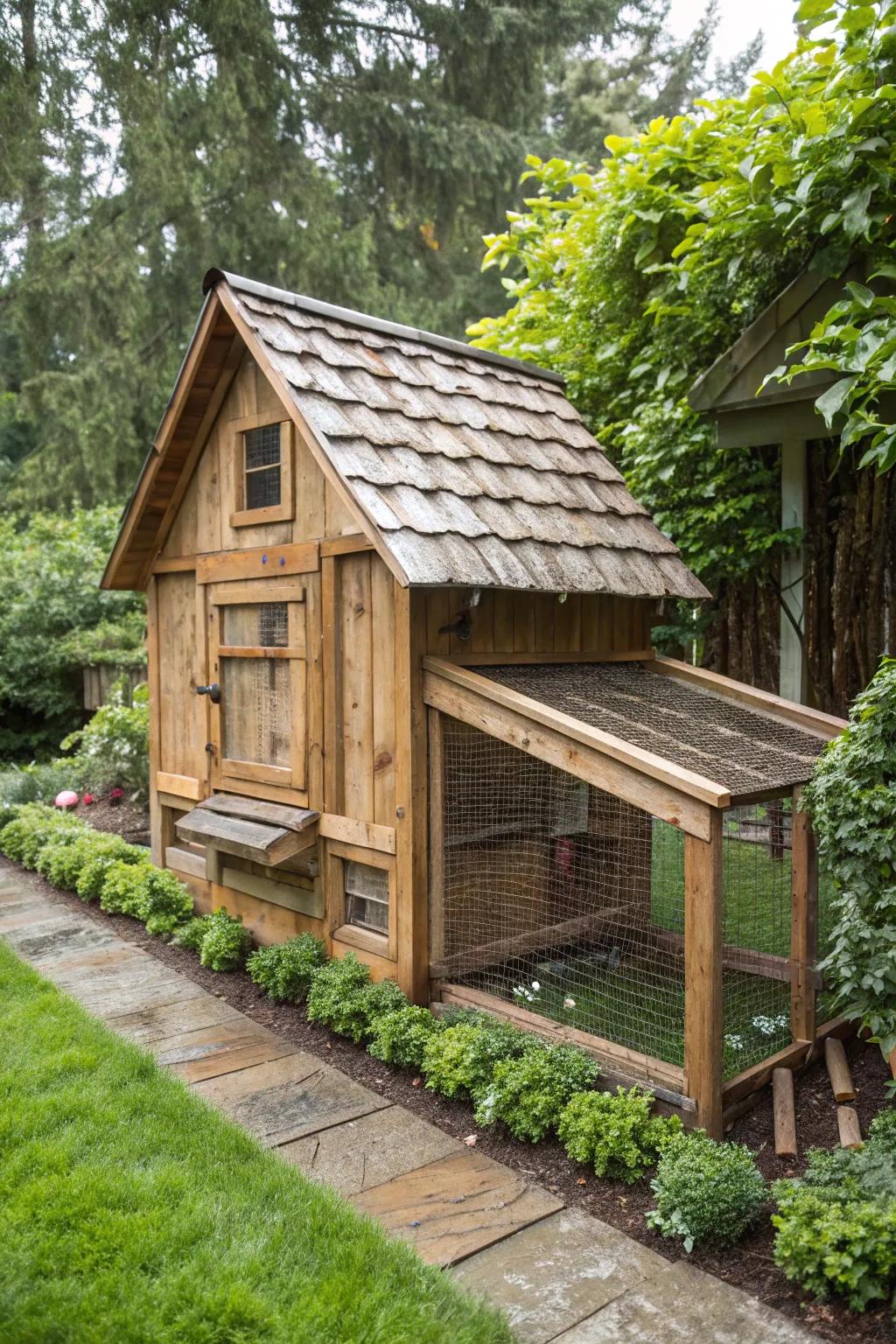 A cozy sanctuary for your feathered friends: where design meets function in the ideal chicken coop area.