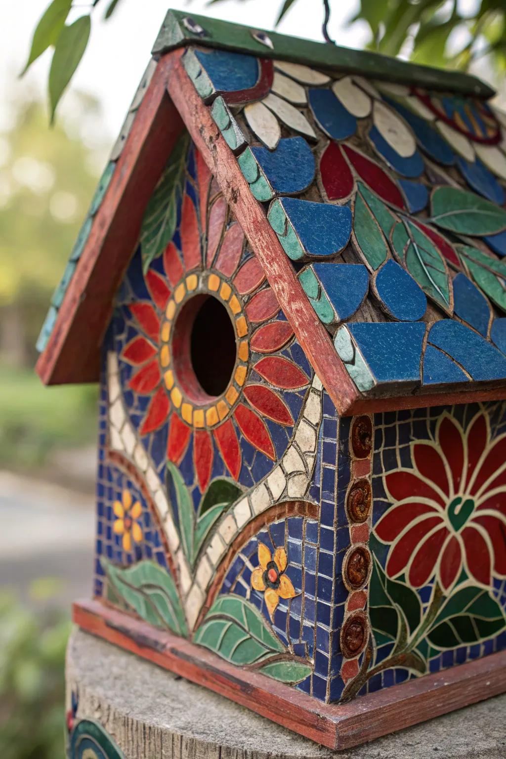 Transform your birdhouse into an Intricate Composition with striking colors and intricate patterns that seize the attention.