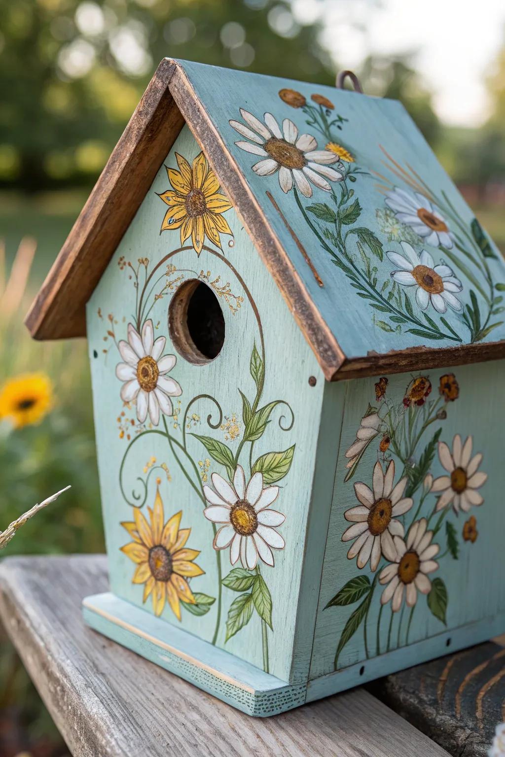 Infuse a sense of everlasting spring into your garden with this exquisitely rendered botanical birdhouse.