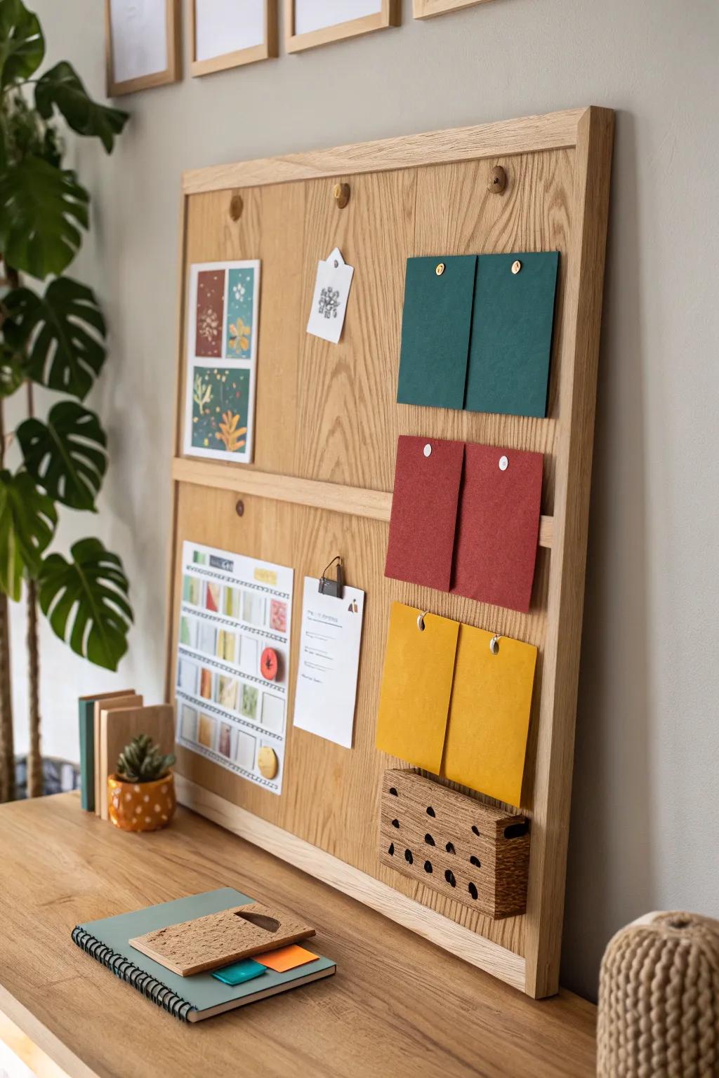 Transform your workplace with a vibrant, active idea board that combines Scandinavian design with bohemian appeal.