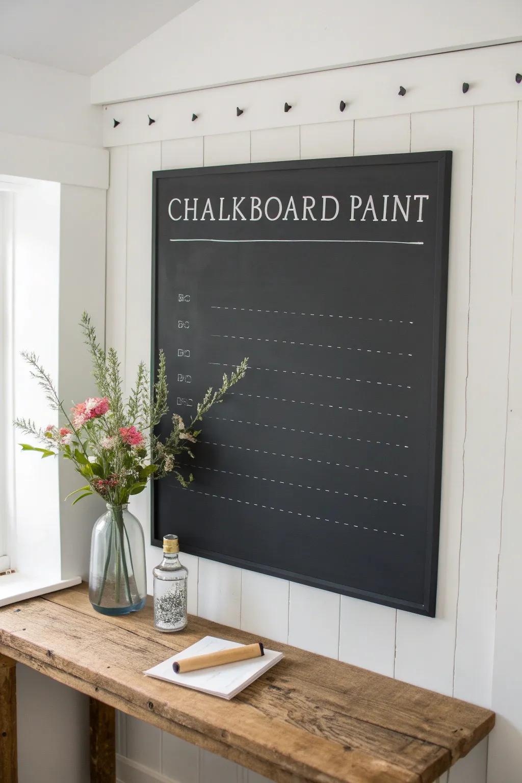 Change your to-do list with a stylish chalkboard pin board, where simplicity meets creative energy.