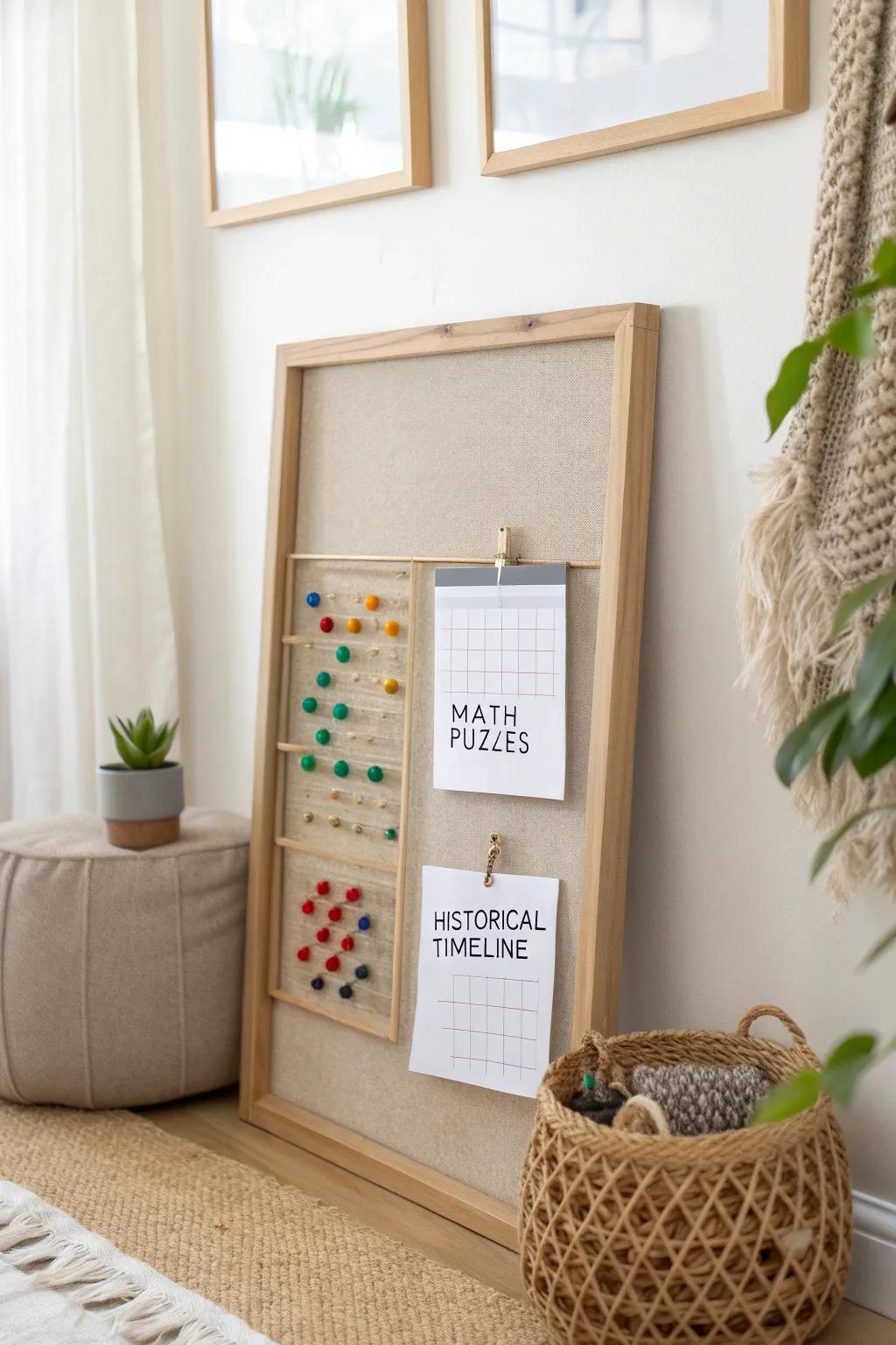 Transform learning into an art using a stylish and interesting scholastic pin board.