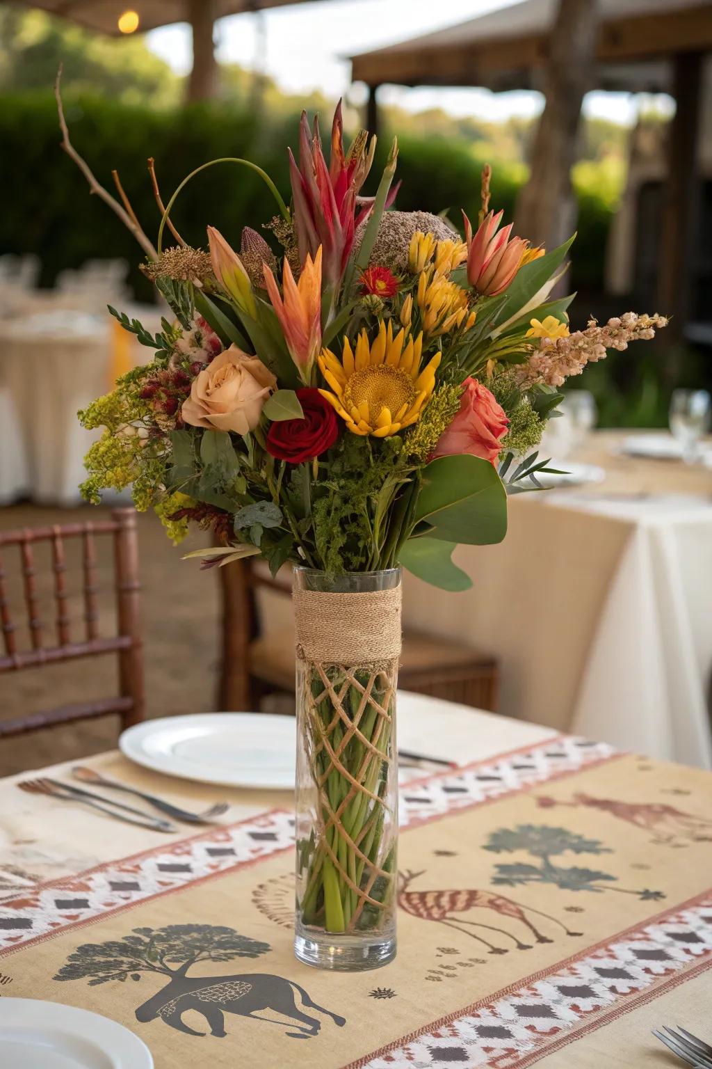 Floral arrangements add elegance and color.