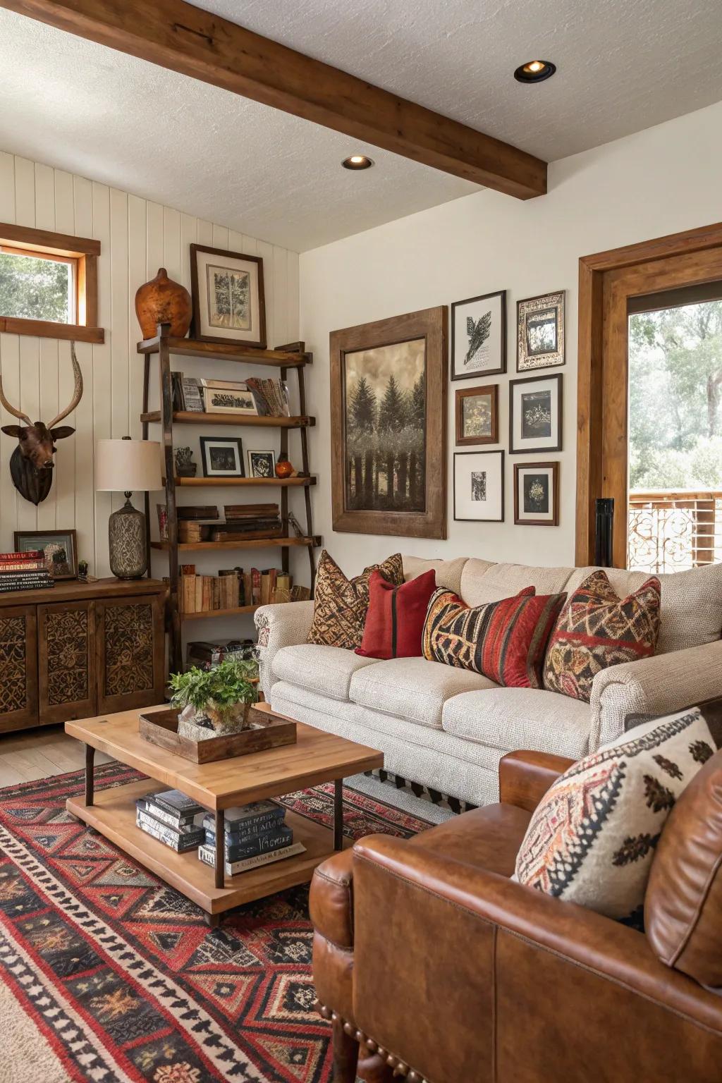 Combining modern and vintage styles creates a unique character.