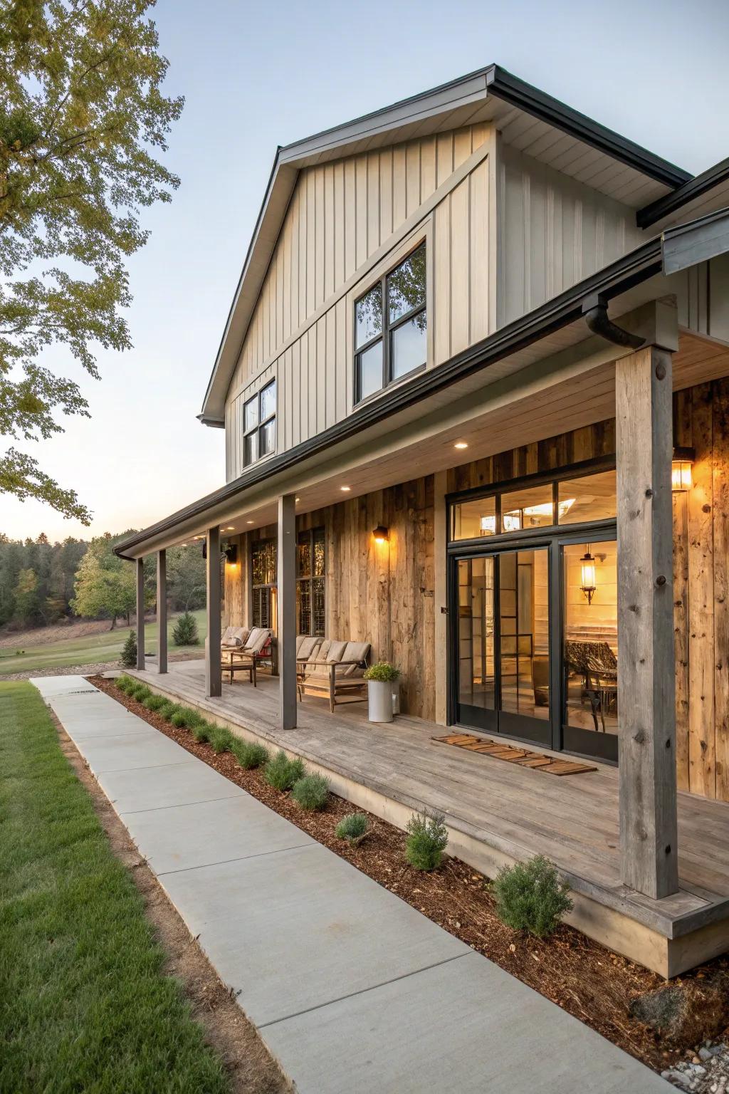 Reclaimed wood adds character and charm to modern interiors.