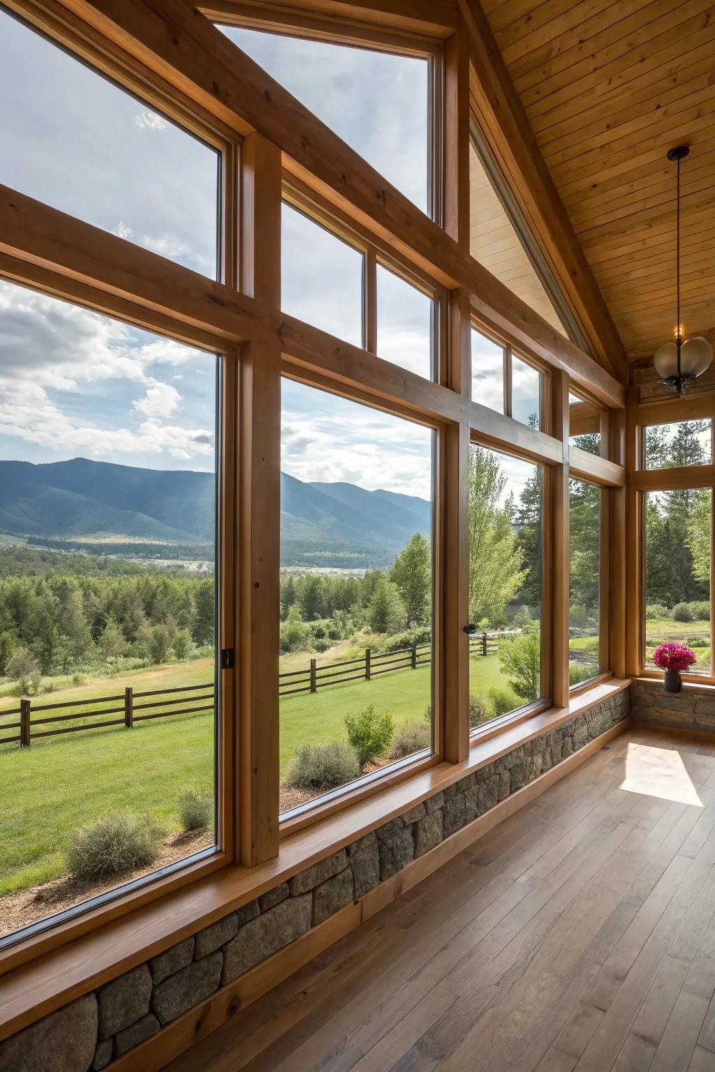 Large windows invite sunlight and nature into your home.