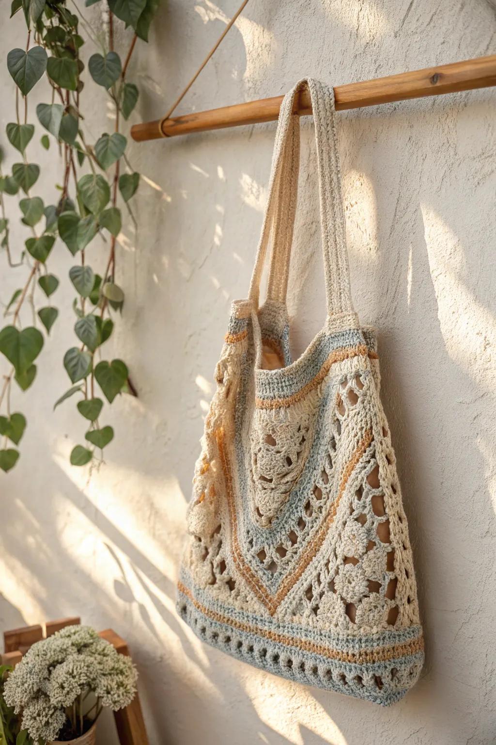 Make your market trips cooler with a charming crochet tote bag that is simple and stylish.