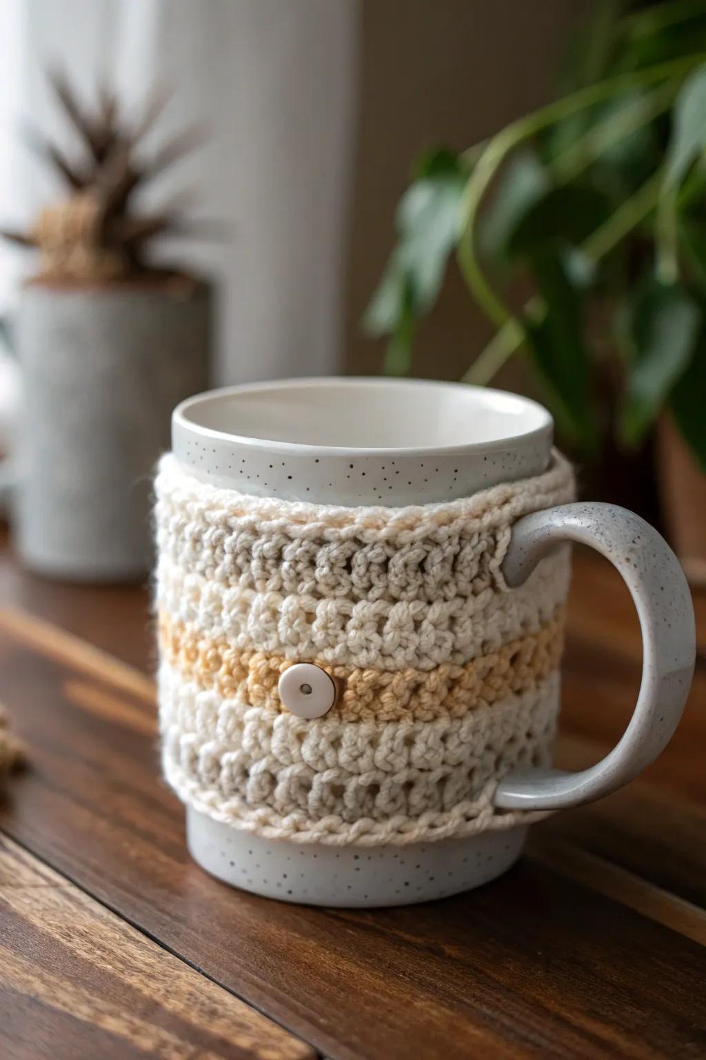 Make your mug warmer with a cozy bit of handmade beauty.