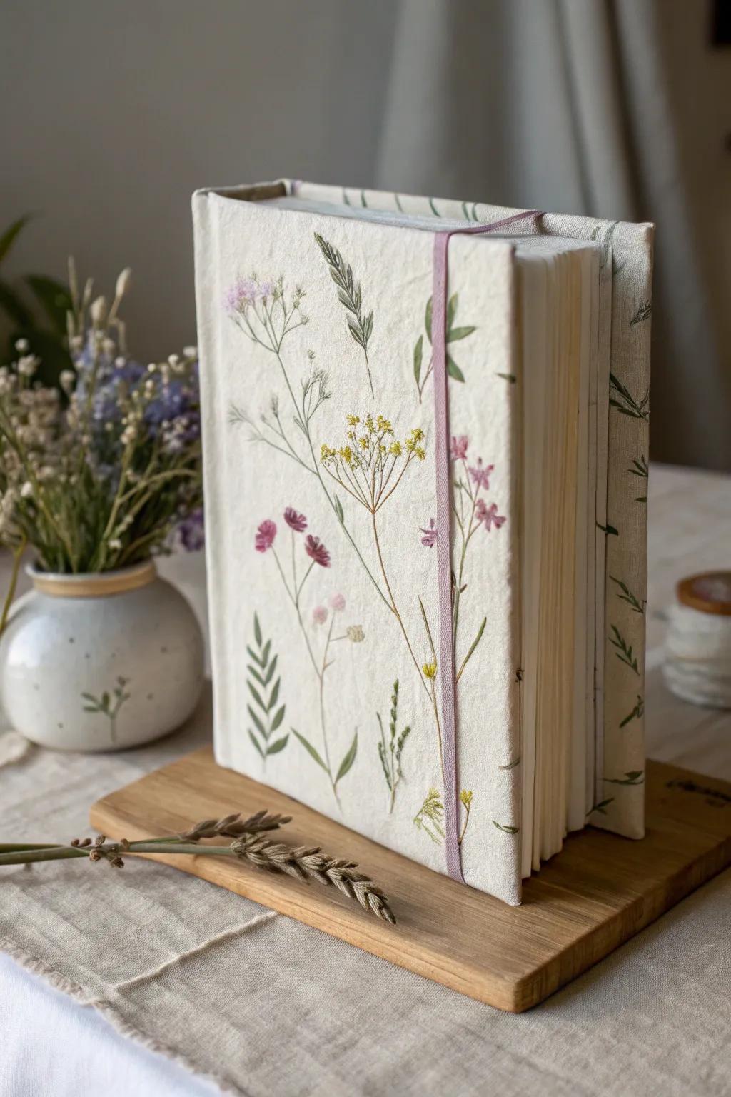Capture the essence of nature with a floral print notebook, perfect for preserving garden memories.