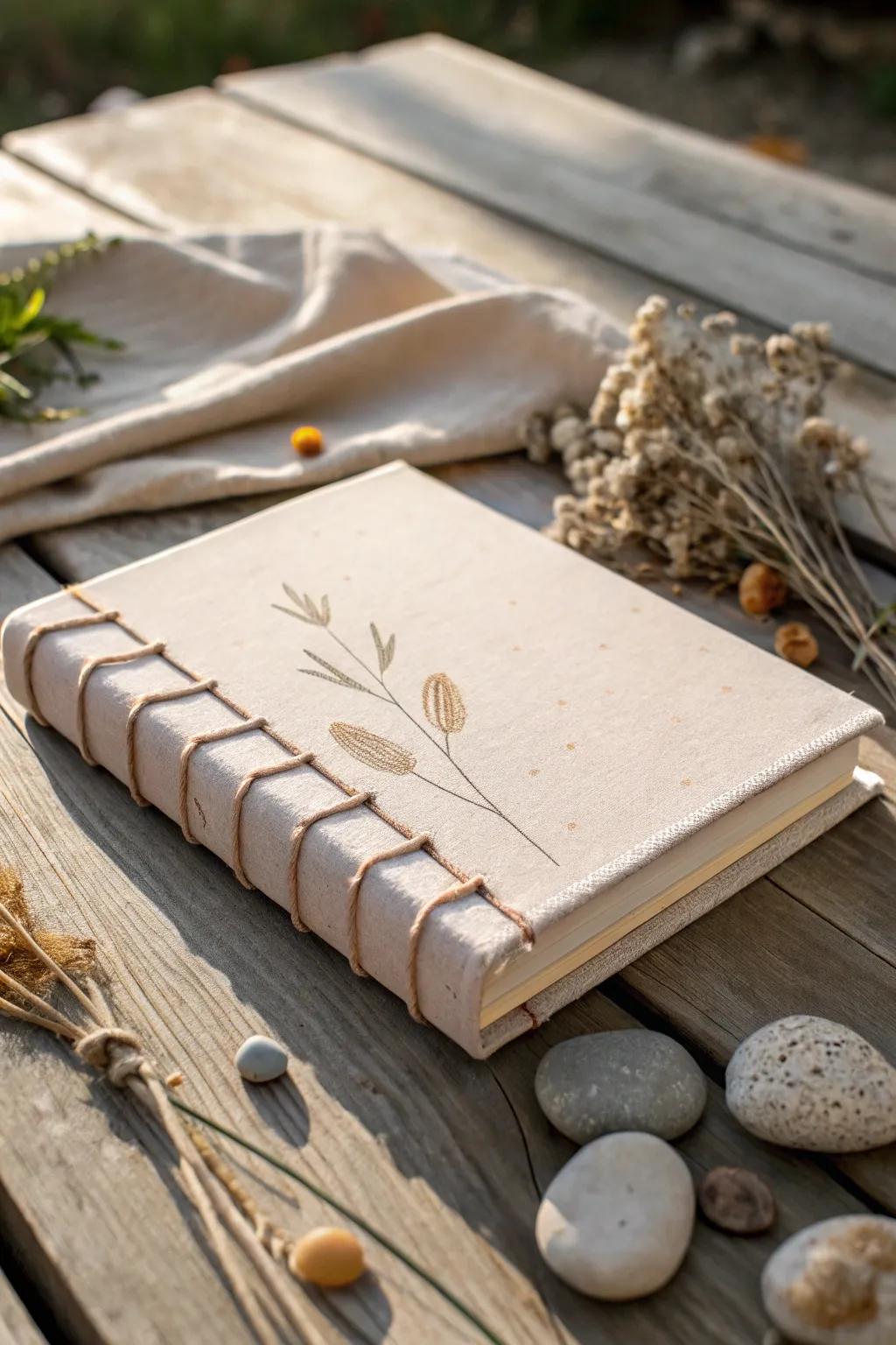 Create a beautiful eco-conscious journal by repurposing materials, blending minimalism with craftsmanship.