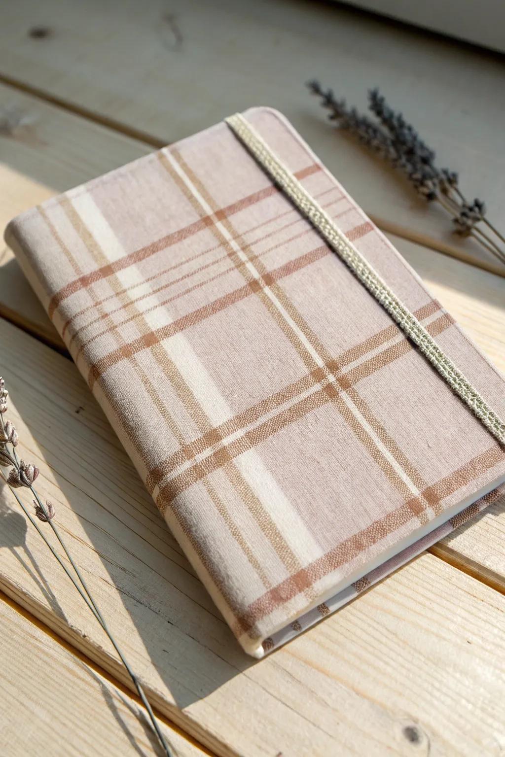 Turn your journal into a cozy keepsake with a handmade fabric cover, blending warmth and style.