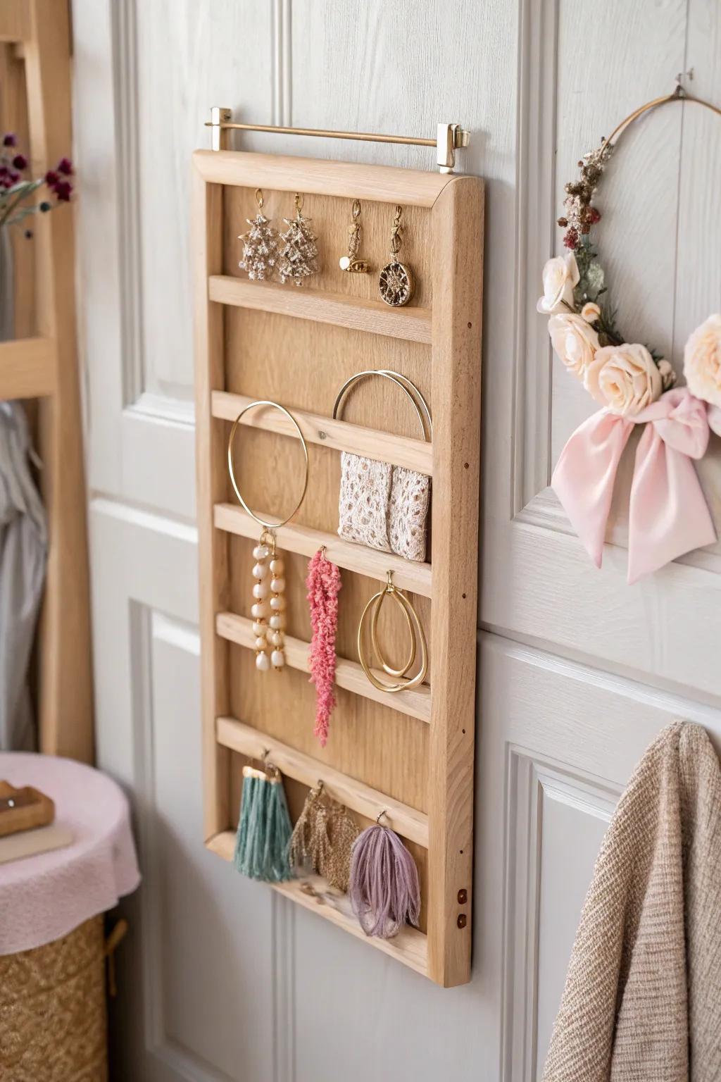 Enhance your space with this elegant behind-door hair accessories organizer-where design aligns with utility in the most exquisite manner.