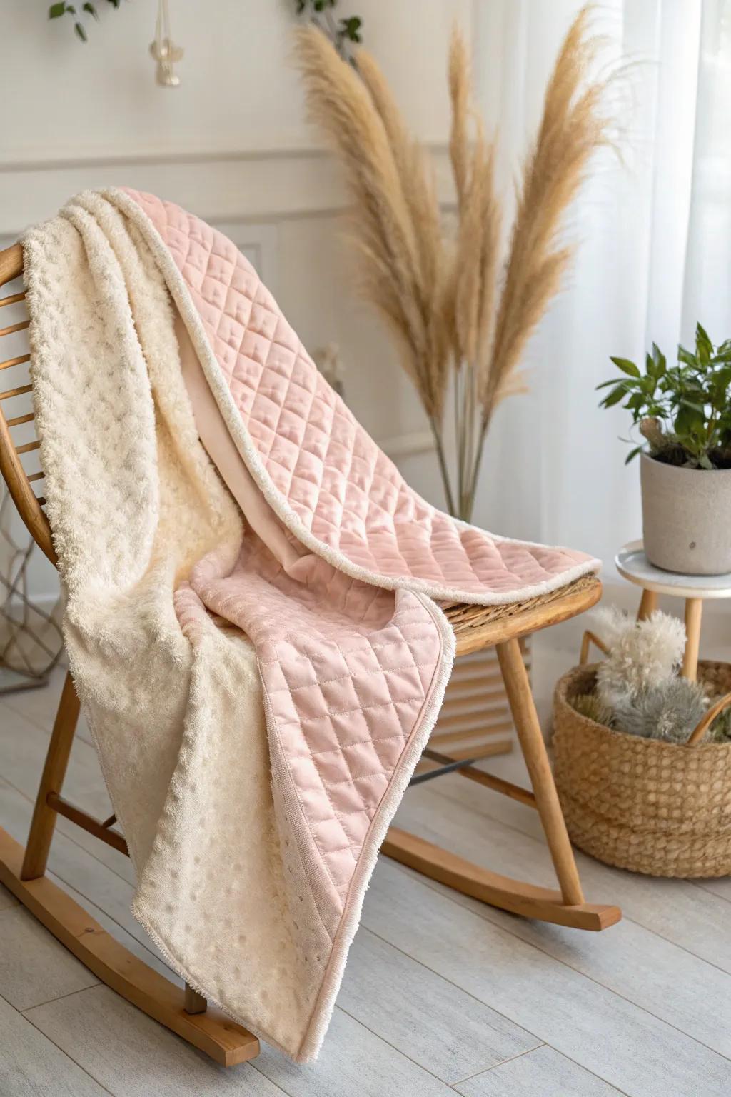 Wrap your little one in love with this ultra-soft minky blanket, blending minimalist elegance with a touch of boho warmth.
