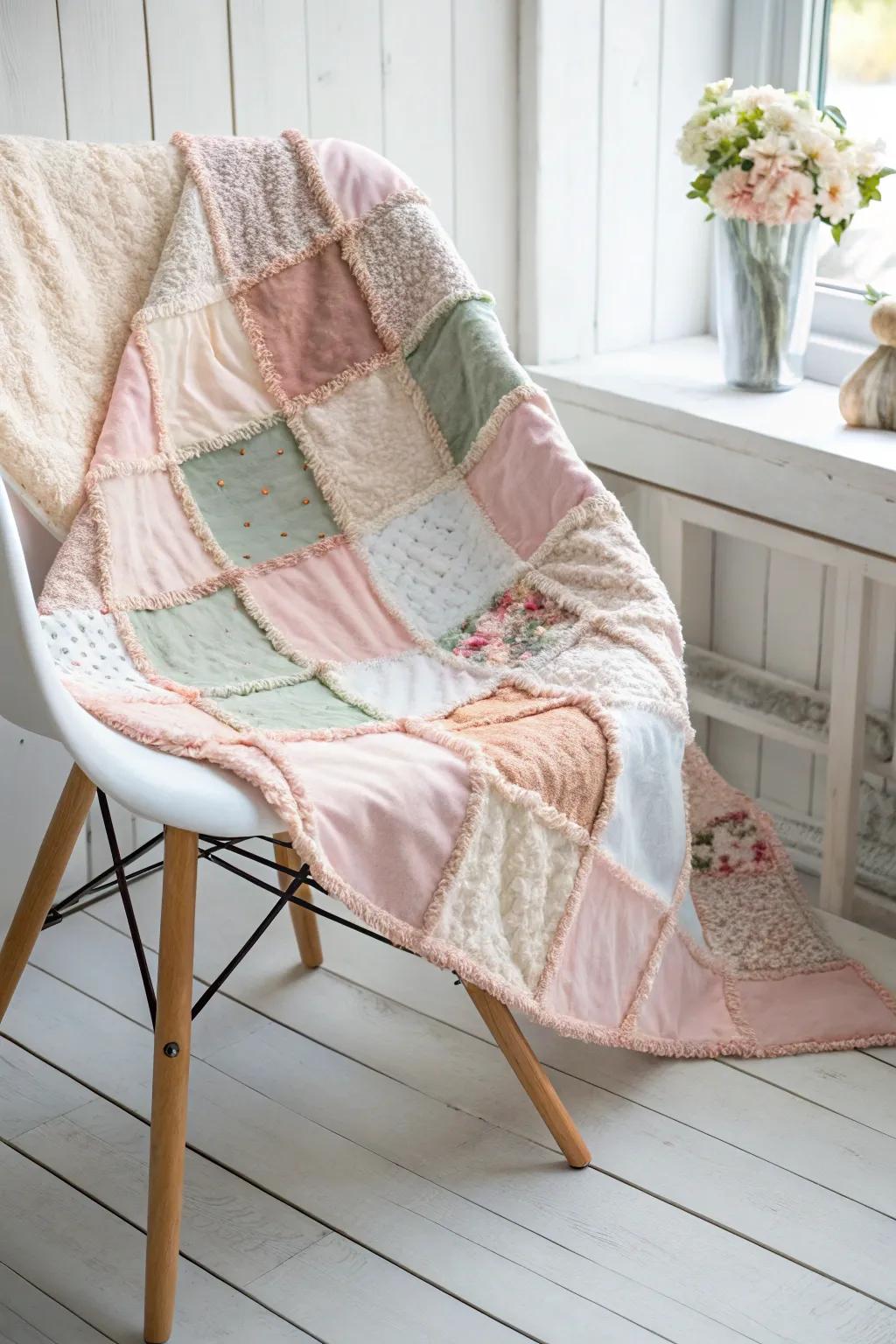 Embrace your precious one in the comfort and remembrance of yesteryear with a delightful patchwork baby blanket.