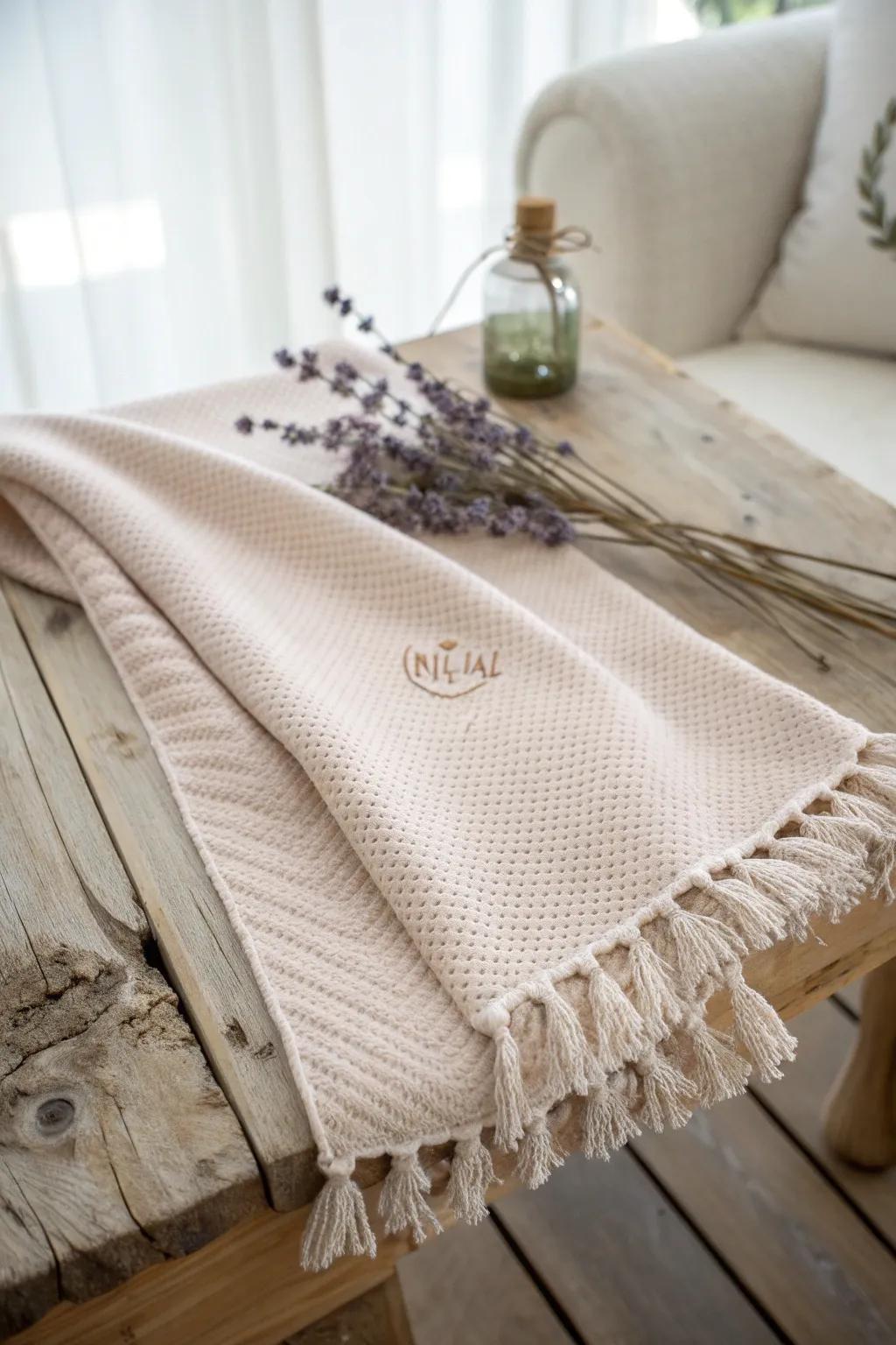 Add a touch of elegance to your gift with a monogrammed baby blanket.