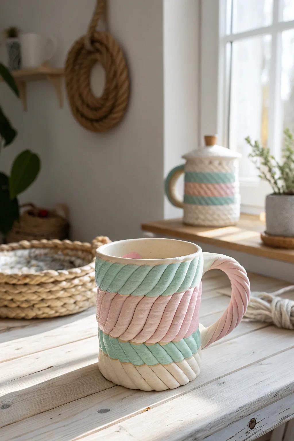 Start your mornings with a colorful coil mug that reflects your personal style.