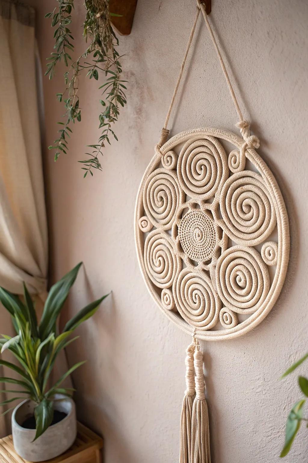 Transform your space with a charming coil pottery wall hanging that blends minimalism and boho vibes.