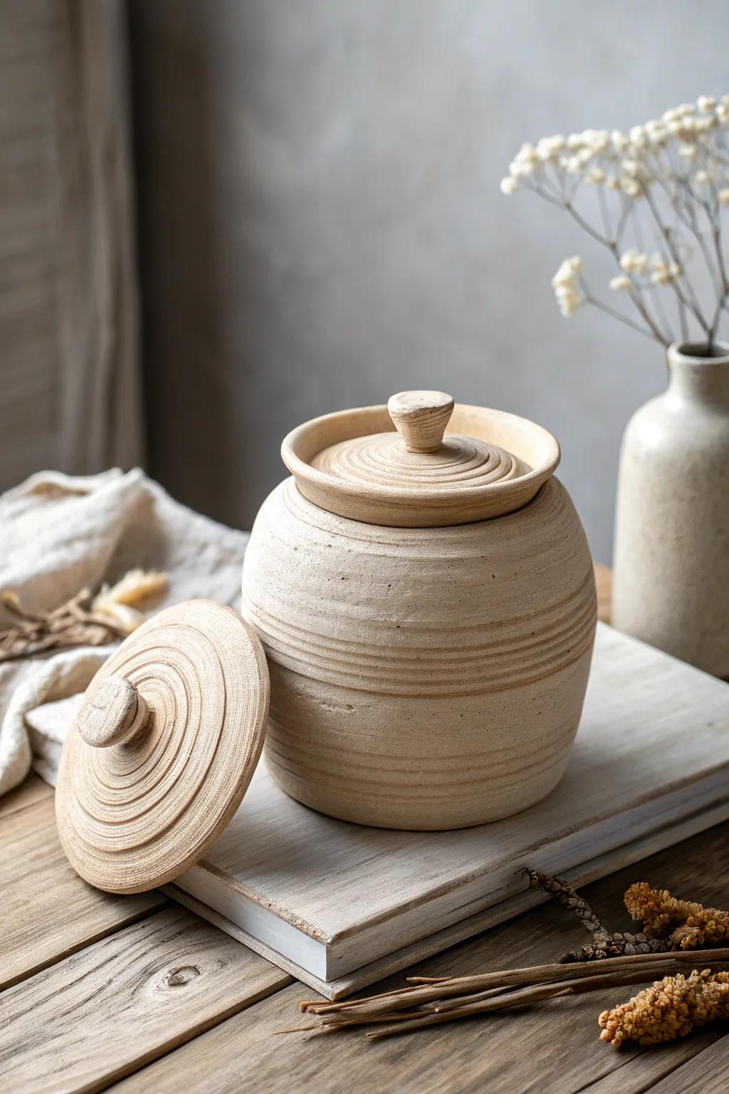 Store your treasures in a handmade lidded coil jar that combines elegance and function.