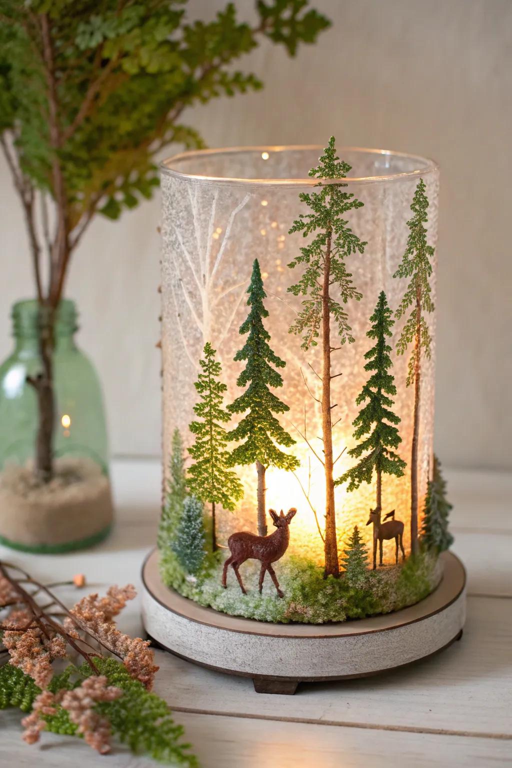 Bring a touch of magical woodland charm to your home using this exquisite fused glass night light.