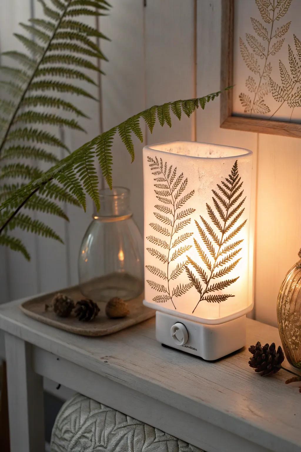 Brighten your area with the peaceful feel of nature through this exquisite fused glass night light, where workmanship meets simple charm.