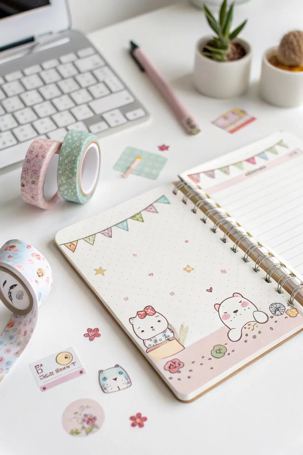 Turn your stationery into kawaii art with fun patterned tapes and stickers.