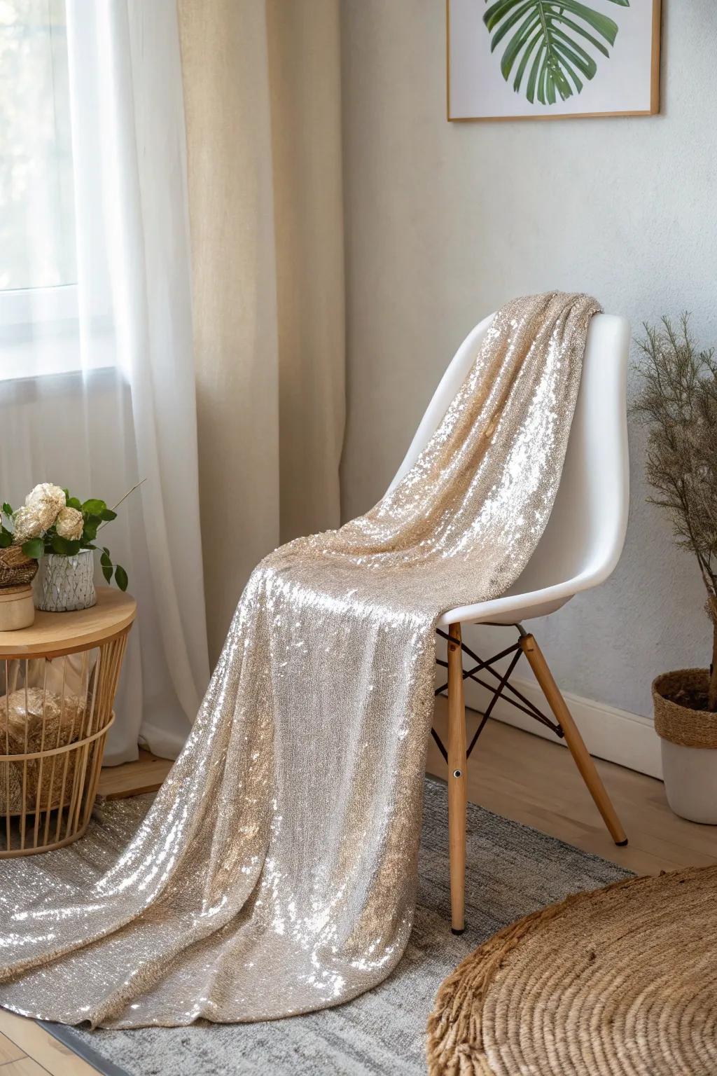 Elevate your baby shower ornamentation through a touch of sparkle and minimalist elegance.