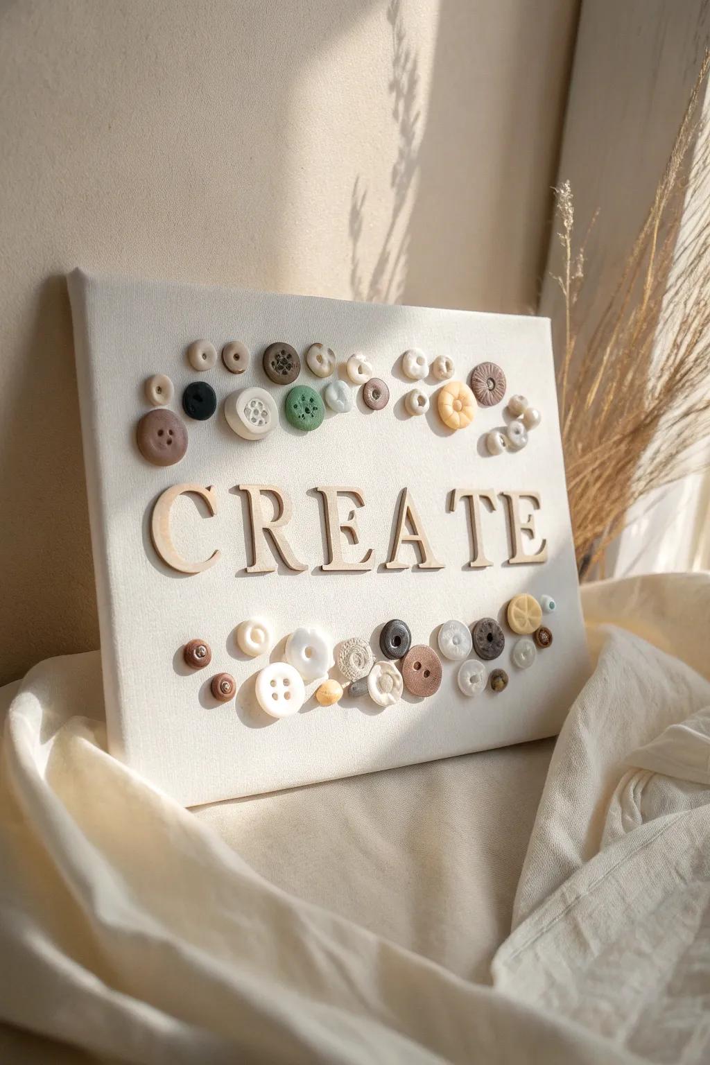 Inspire creativity with button art quotes.