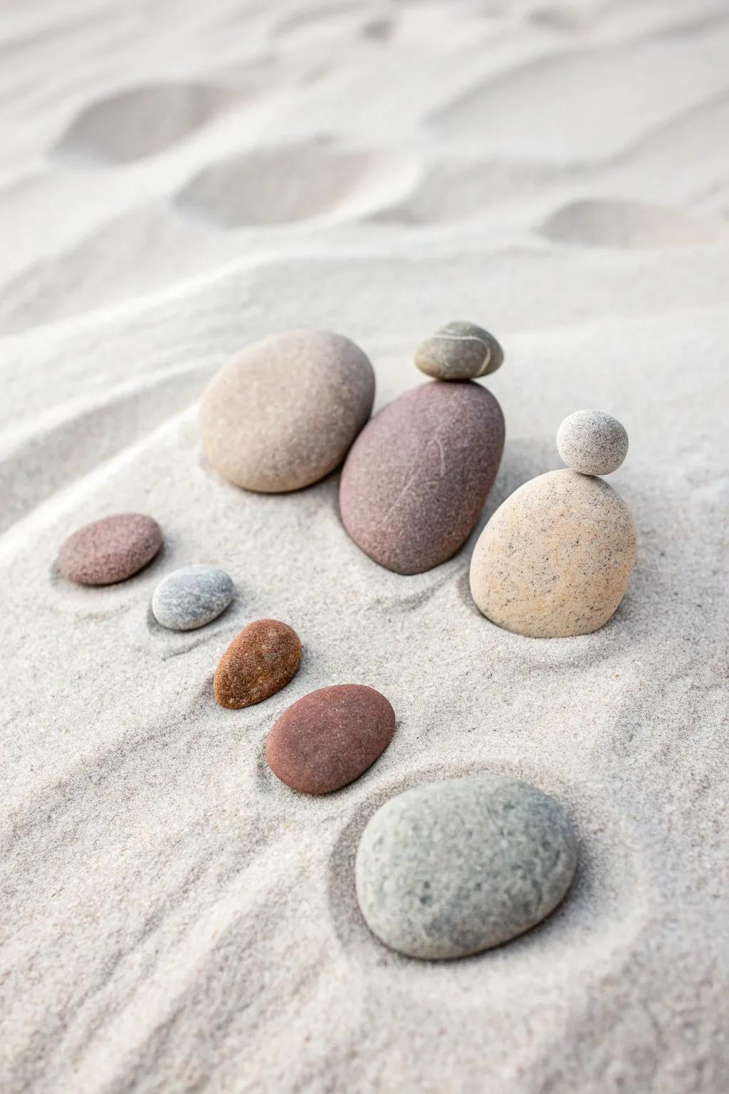 Embody the essence of family with the innate beauty of pebble art. 💕