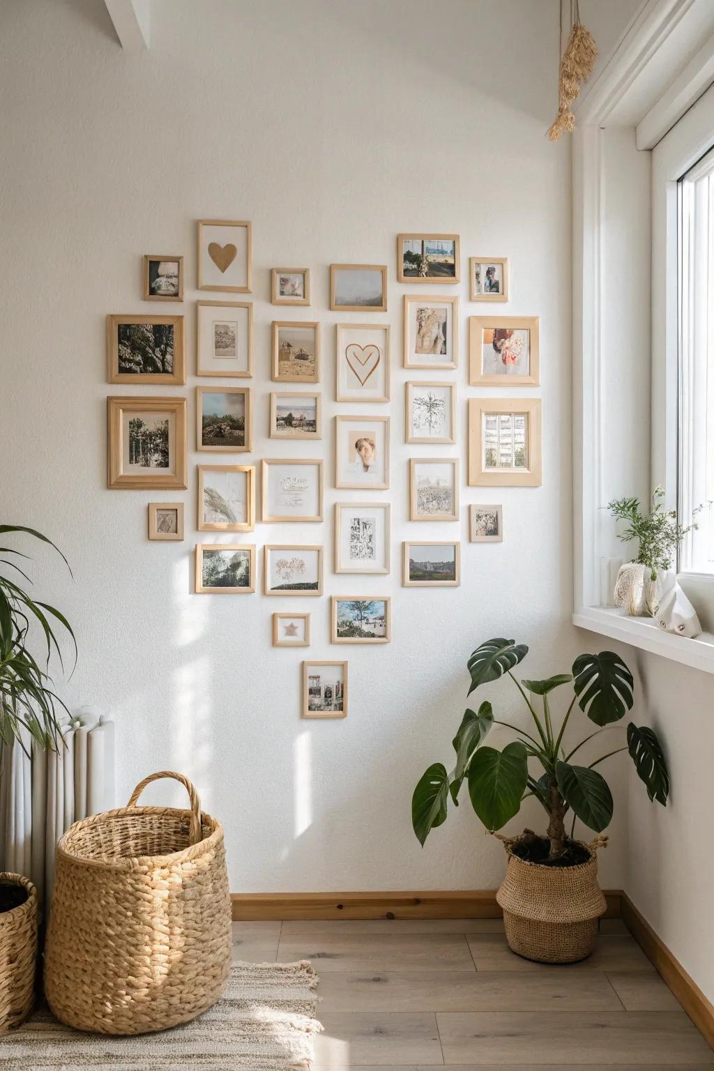 Cherish your most precious memories through an expressive heart-shaped arrangement.