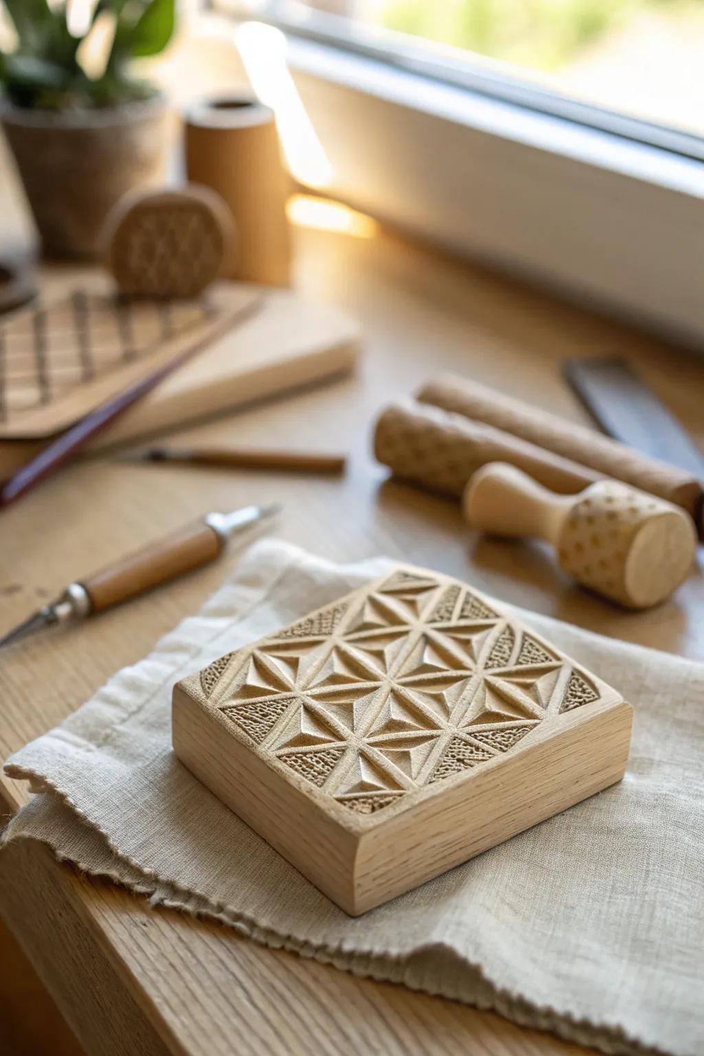 Minimalist geometric stamps blend simplicity with elegance.