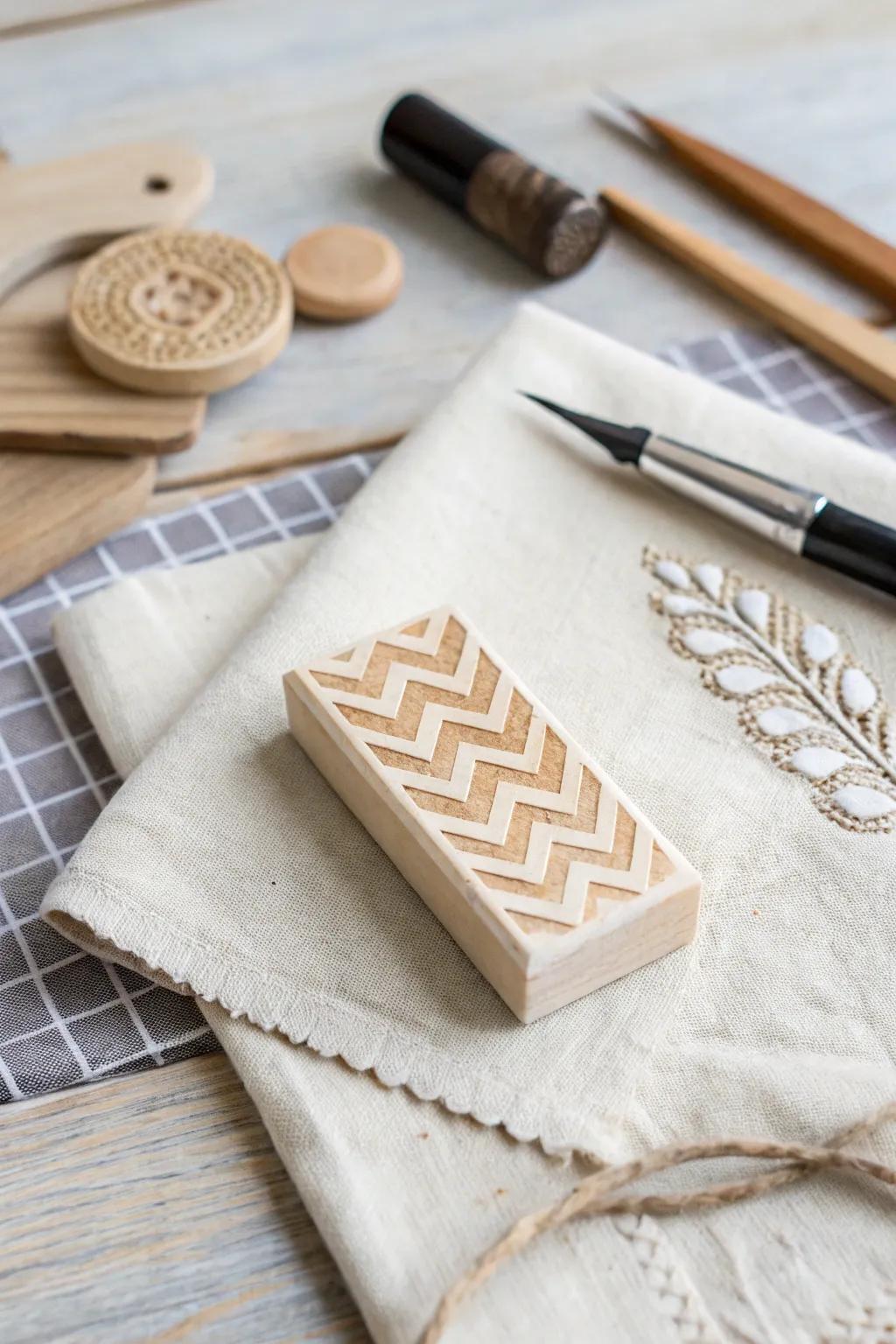 Minimalist zigzag textile prints breathe new life into old fabrics.