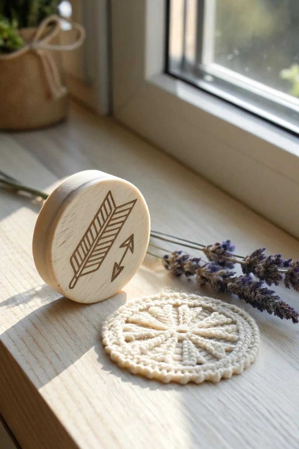 Elegant arrow stamps add a nostalgic touch to your crafts.