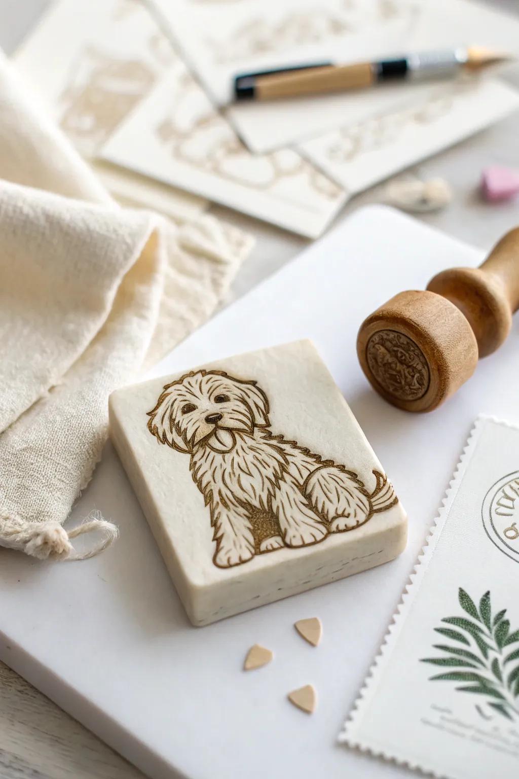 Celebrate your pets with custom-made stamps.