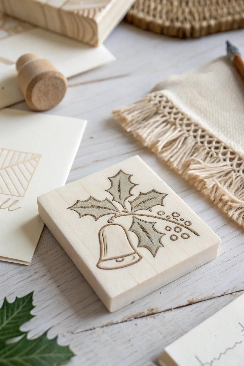 Add a handmade touch to holiday greetings with festive stamps.