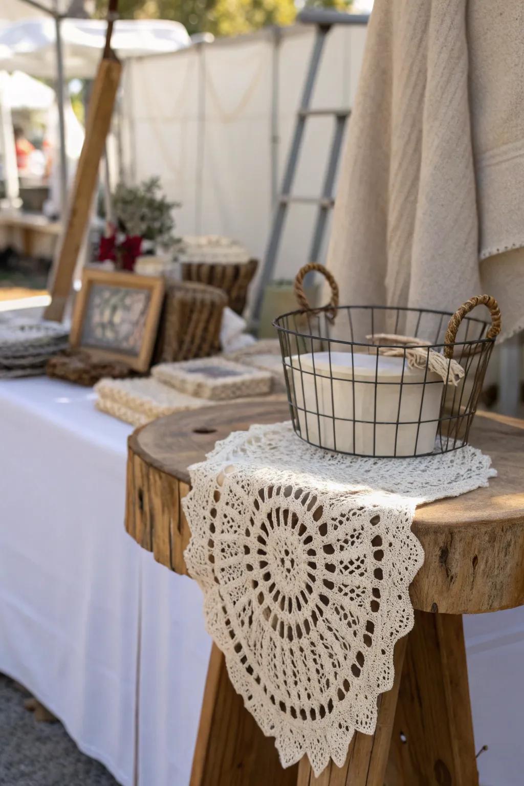 Explore the artistry of crochet with a hint of rustic sophistication.